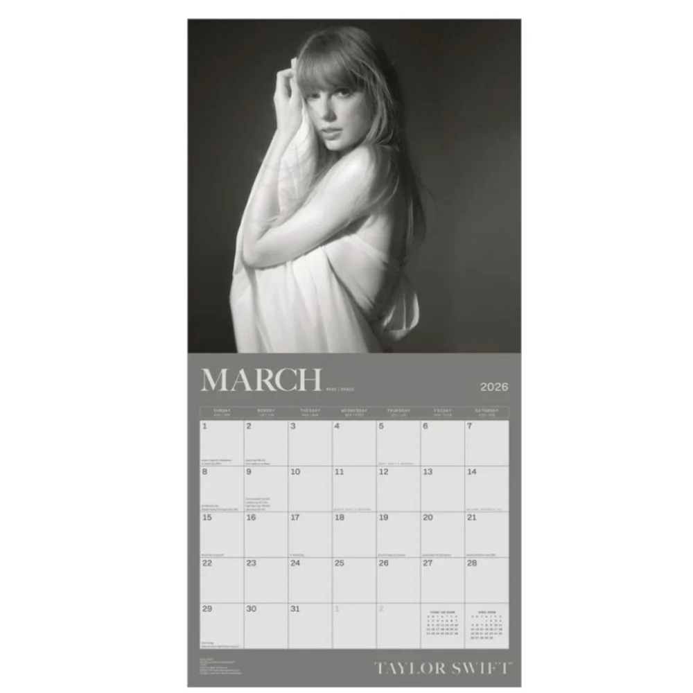 Taylor Swift Official‎ 2026 12 X 24 Inch (Hanging) Monthly Square Wall Calendar
